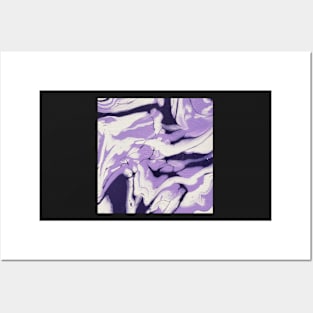 Lilac, purple, and white acrylic pour Posters and Art